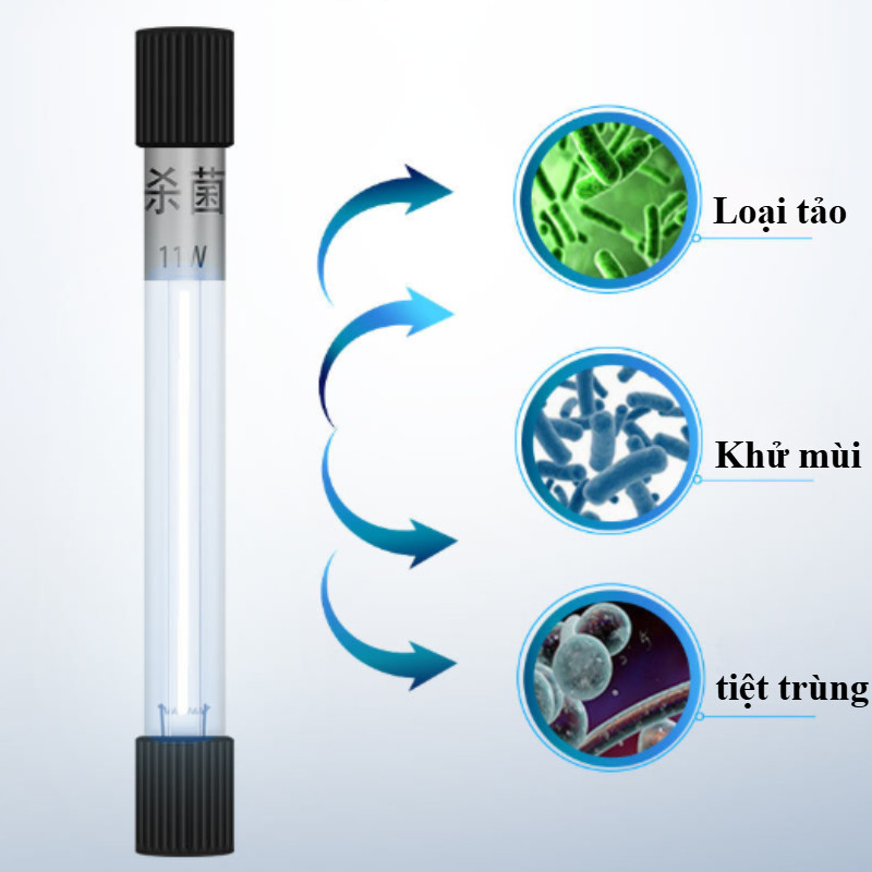 Đèn UV Diệt Khuẩn Hồ Cá 11W/13W - Tiêu Diệt Rêu Tảo & Vi Khuẩn, An Toàn Cho Cá & Cây Thuỷ Sinh