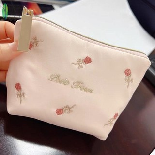 Túi đựng đồ di động thêu hoa hồng phong cách Hàn Quốc dễ thương - Túi đa năng