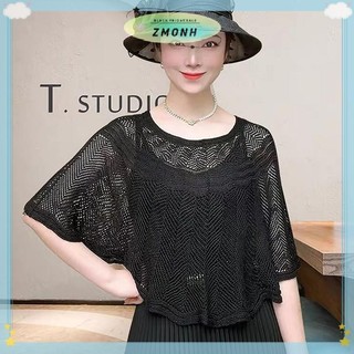 ZMONH Nữ Dệt Kim Rỗng Khăn Choàng Khăn Choàng Mùa Hè Thu Đông Nữ Thanh Lịch Chống Nắng Áo Choàng Smock