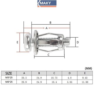 Onetimingcool 10 Chiếc M5 / M6 Jack Nuts Xe Kim Loại Vít Cánh Hoa Hạt Vít Cho Rỗng Tường Sắt Da VN