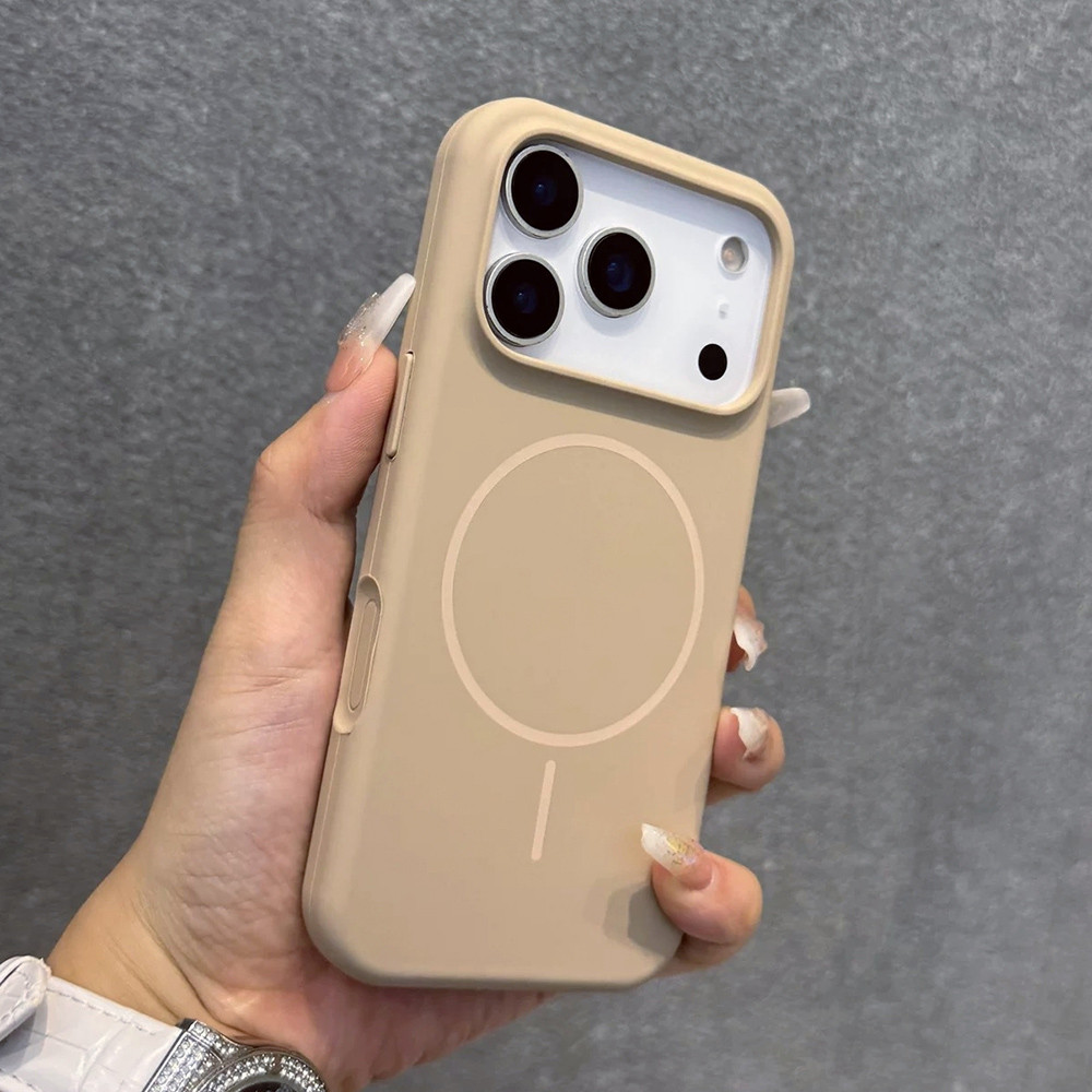Ốp điện thoại silicon lỏng màu đỏ huỳnh quang từ tính cho iPhone 17 Pro Max 17 Air 16 Plus 15 14 13 12 11 Vỏ bảo vệ chống sốc
