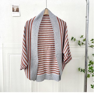 Len Sọc Khăn Choàng Dệt Kim, Phù Hợp Cardigan Thu Đông