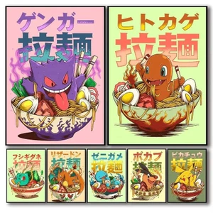 Miniso Anime P-Pokemon Poster Tự Dính Nghệ Thuật Chống Thấm Nước Giấy Dán Nhà Cà Phê Thanh Phòng Trang Trí Tường