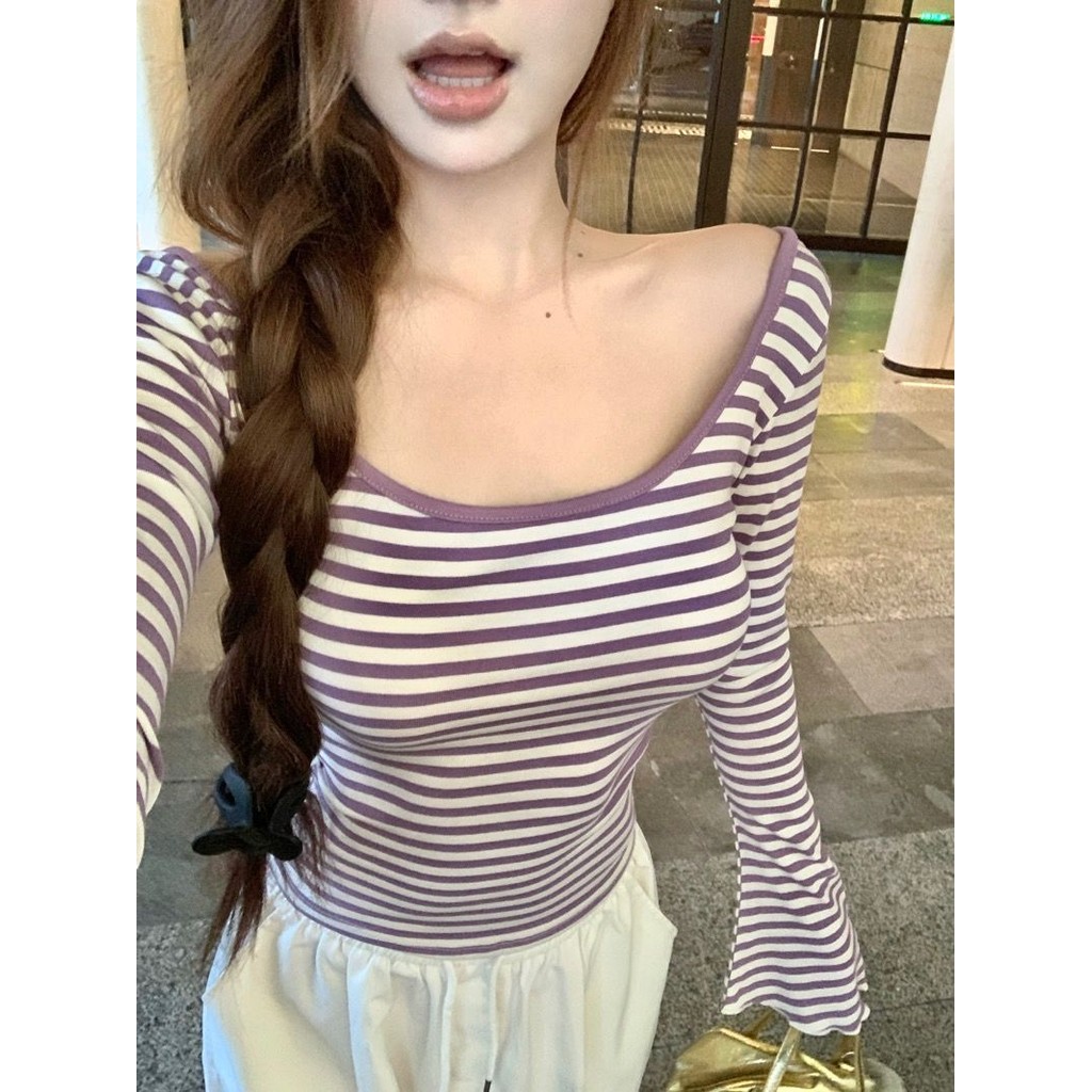 Milyfashion Pure Desire - Áo len ren co giãn, tay dài phù hợp thu đông