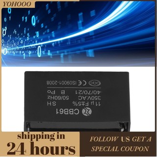 Yohooo Động cơ khởi động chạy bộ tạo xăng tụ điện cho điều hòa không khí 50/60Hz 350VAC 11UF CBB61 ABS