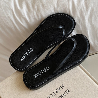 XIXITIAO dép xỏ ngón nữ  phong cách retro đơn giản, đế mềm thoải mái, đi biển