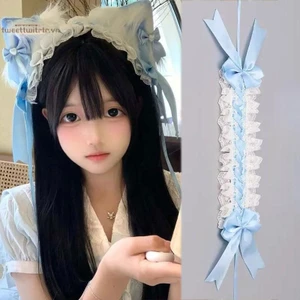 Mũ Cosplay Gothic Sweet & Cute với Bông Tai Kẹp và Cánh Thiên Thần Ren - Phụ Kiện Tóc Cho Cô Gái