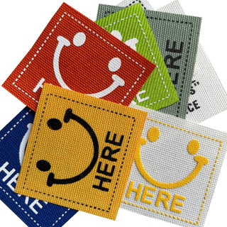 Miếng dán vải hoạt hình dễ thương với họa tiết smiley offset print để trang trí quần áo - YJVJ