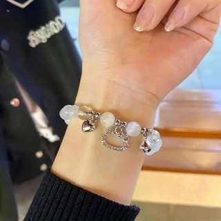 Hoạt Hình Dễ Thương KT Mèo Vòng Tay Hình Trái Tim Mặt Dây Chuyền Thời Trang Cỏ Ba Lá Vòng Tay Thỏ Hàn Quốc Cho Người Phụ Nữ Cô Gái Quà Tặng Phụ Kiện Trang Sức