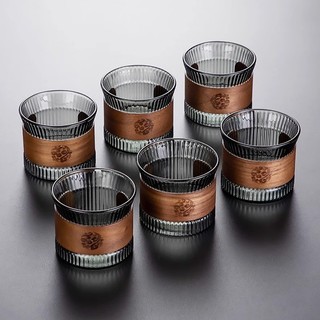 Nhật Bản Dọc Hạt Thủy Tinh Trà Cốc Quả óc chó Vòng Cách Nhiệt Cà Phê Cốc Master Cup Đơn Cốc Búa Họa Tiết Nước ép Gia Đình KOPG