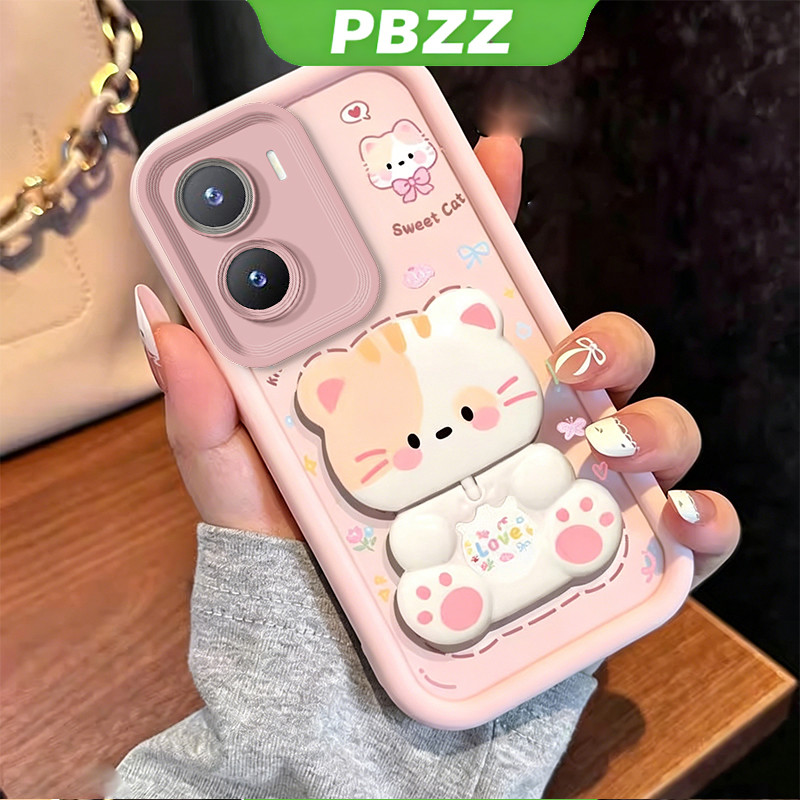 Ốp Lưng Cho redmi A7 Pro 4g POCO C85X X8 Pro max 5g Vỏ Điện Thoại Vỏ Mềm Silicon Chống Sốc Thiết Kế Mới Thẩm Mỹ Có Giá Đỡ 360° Gương trang điểm mèo dễ thương cho bé gái JTXMMZJ