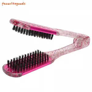 FAVORITEGOODS Máy duỗi tóc hai mặt, Lược uốn tóc mềm chuyên nghiệp, Thiết kế tiện dụng Lược duỗi tóc hai mặt chống tĩnh điện Hoa hồng đỏ