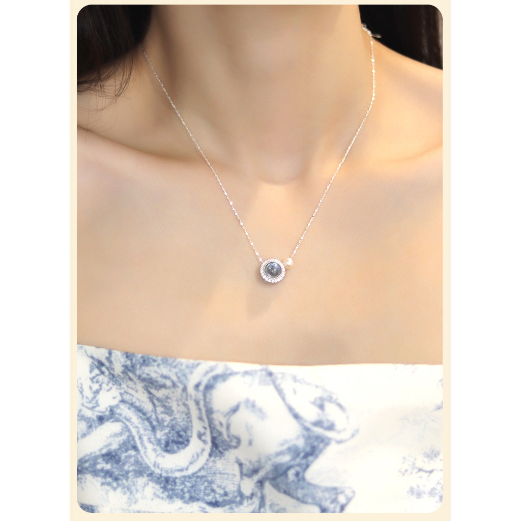 Vòng cổ ngọc trai aquamarine thời trang và đa năng