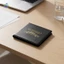 Nam Da PU Thẻ Ngắn Đựng Ví Doanh Nhân Có Thể Gập Lại In Logo Cổ Điển