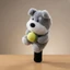 Schnauzer Dog Headcover Màu xám Fuzzy Dog Headcover Schnauzer Driver Cover Bảo vệ