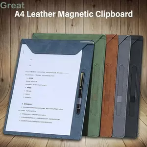 Thư mục tập tin A4 TUYỆT VỜI, có bút chèn bảng viết từ tính, Tấm viết một tay bằng da chất lượng cao Văn phòng trường học
