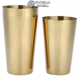 Bộ bình lắc Cocktail 2 mảnh FANIELLAPOWELL, Bộ bình lắc thanh thiết kế đơn giản bằng thép không gỉ 304, Bình lắc bằng thép không gỉ thực tế cho người pha chế
