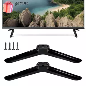 Giá đỡ TV GAVESTO, Chân đế TV màu đen đa năng, có miếng đệm chống trượt có ốc vít Tivi để bàn chân phòng khách