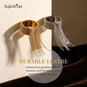AqToCna Thời Trang Thép Không Gỉ sel Nhẫn Nữ Độc Đáo Tối Giản Trang Sức Bền Đánh Bóng Cho Hàng Ngày Mặc AqToCna
