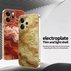 Ốp Lưng Cho Vivo V70 Elite V60 V60Lite V50 V50Lite V40Lite Họa Tiết Da Đá Cẩm Thạch Dòng Da Mạ Điện Cạnh Chống Rơi Vỏ Điện Thoại