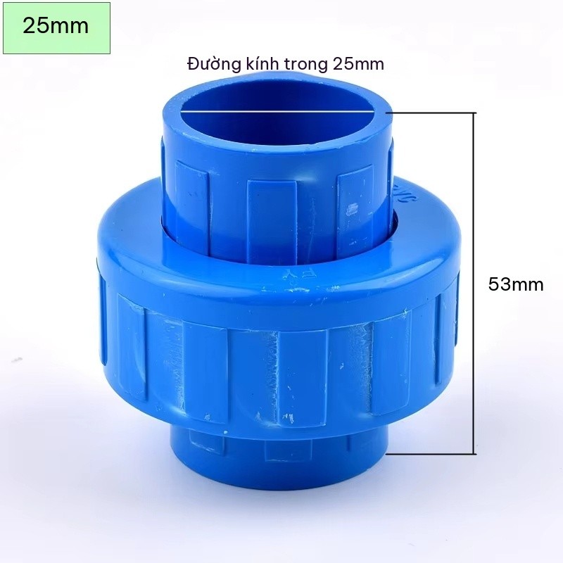 Rắc Co UPVC Xanh Nối Ống Nước PVC Phi 21 Phi 27 Phi 34 Tháo Lắp Nhanh Chống Rò Rỉ Siêu Bền