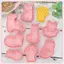 JRP 8 Cái / bộ Mèo Động Vật Nhỏ Cắt Bánh Quy Khuôn Nhựa 3D Hoạt Hình Có Thể Bấm Bánh Quy Khuôn Tem Nhà Bếp Nướng Bánh Ngọt Dụng Cụ Nướng Bánh JRP