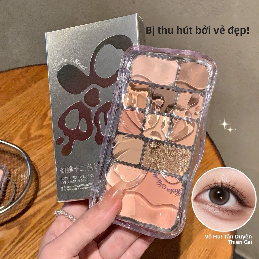 Kekemood [Palette mắt 12 màu] – Lì & nhũ, tone nhẹ, dễ phối, makeup hàng ngày, cho người mới