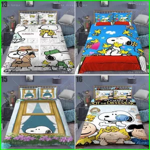 YB2 Hoạt Hình Đậu Phộng Snoopy 3in1 Bộ Chăn Ga Gối Chăn Ga Gối Phòng Ngủ Thoải Mái Có Thể Giặt Được Bộ Đồ Gia Đình