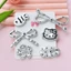 Set Charm 6 Món Hello Kitty Bướm Bạc Chấm Bi Cao Cấp – Nơ Bạc Cá Nhỏ Kawaii Trang Trí Dép 3D Dễ Thương