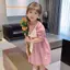 Bé gái (90-140) Phiên bản Hàn Quốc Mùa hè Phong cách mới Thời trang Váy công chúa hai mảnh giả phong cách phương Tây