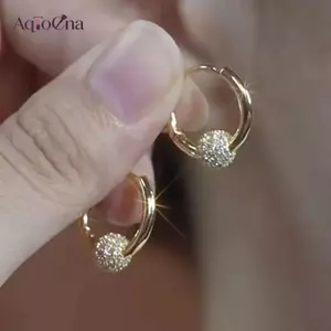 AqToCna Bông Tai Bóng Tinh Tế Cho Nữ Understated Sang Trọng Niche Thiết Kế Thanh Lịch Phong Cách Pháp Bông Tai Đa Năng AqToCna