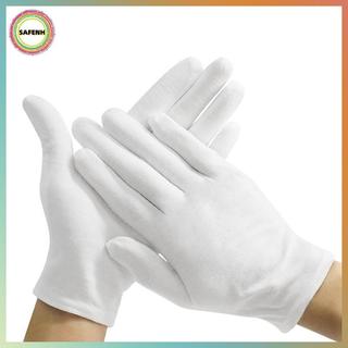 Găng Tay Cotton Trắng Full Ngón SAFENH Dành Cho Nam Nữ Bồi Bàn Lái Xe Trang Sức Công Nhân 1 Cặp VN