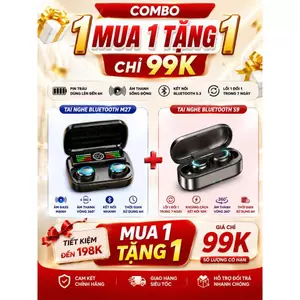 - Combo Tai Nghe Bluetooth M27 + S9 Không Dây - Bass Mạnh, Pin Trâu, Âm Thanh 360°