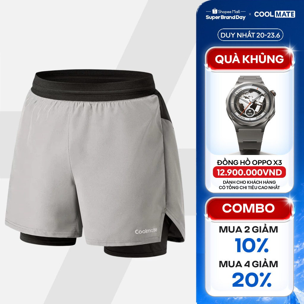 [GIÁ TỐT TRÊN LIVE]Quần Shorts thể thao chạy bộ 2 lớp Fast & Free III Coolmate