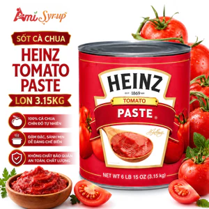Sốt Cà Chua Heinz Tomato Paste Lon 3.15kg, Xốt Cô Đặc Đậm Đà, Màu Đỏ Tự Nhiên Từ Trái Cà Chua Tươi