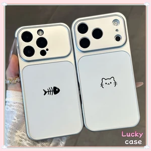 ốp lưng iphone Mèo con xương cá đôi tình nhân Cho Iphone 17 Iphone 11 Pro 12 13 14 15 16 7 xs xr Pro Max Plus IP12PROMAX