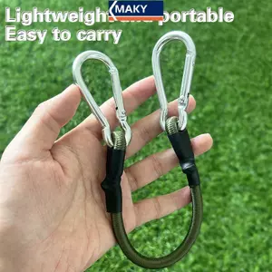 MAKY 30 / 60 / 90 / 120cm Carabiner Dây thun Cắm trại ngoài trời Dây đeo hành lý Dây quần áo Căng bền Thiết bị cắm trại đa chức năng VN