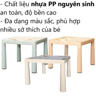 Bàn học sinh cho bé nhựa VIỆT NHẬT - Chân bàn xếp gọn, in hình chữ cái, động vật dễ thương - 1810-1