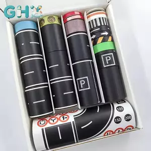 GHX 28 Cuộn + 9 Trò Chơi Giao Thông Cảnh Ứng Dụng Stiers, 118.1 Inch DIY Đường Bộ Và Băng Giấy Thiết Kế Giao Thông Đường Sắt, Được Sử Dụng Cho Railw VN