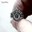 AqToCna Retro Cá Tính Cổ Màu Bạc Rỗng Cứu Trợ Thái Nhẫn Dành Cho Nữ Halloween Thời Trang Gothic Trang Sức AqToCna