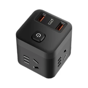 Ổ cắm khối Rubik màu be Bộ chuyển đổi thông minh usb Đầu cắm mở rộng lỗ xốp đa chức năng một vòng