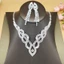 Bộ Bông Tai Vòng Cổ Kim Cương Giả Sáng Bóng - Phụ Kiện Dazzling Không Gây Dị Ứng Cho Tiệc Sinh Nhật