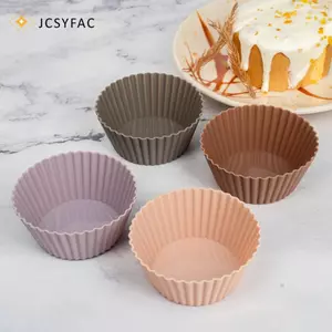 JCSYFAC 4 / 8 / 12 Chiếc Muffin Silicone Cup Liners Cupcake Khuôn Chịu Nhiệt Độ Cao Tái Sử Dụng Nướng Bánh Cưới Sinh Nhật Trang Trí Mới