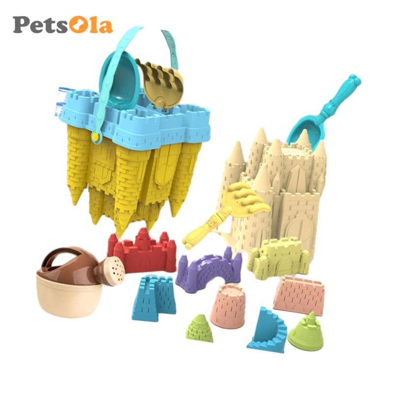 Đồ chơi cát lâu đài 14x cho trẻ 3-10 tuổi, hộp cát đi biển