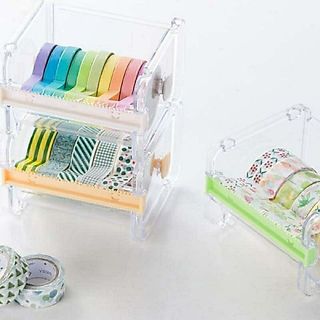 DIY - Khay đựng kèm giá cắt băng keo washi tape cutter bằng mica