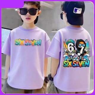 COD✅Áo phông mùa hè cho bé trai và bé gái in hình Mùa hè 67, được làm từ chất liệu cotton mềm mại, thoải mái