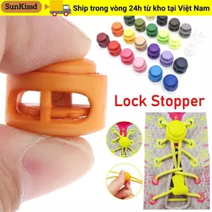 SUNKISSD 10 Cái Kẹp Dây, Dây Paracord DIY Dây Giày Lò Xo Khóa Nút Chặn, Phụ Kiện Túi Nhựa Ba Lô Dây Giày Chuyển Đổi Khóa Kẹp