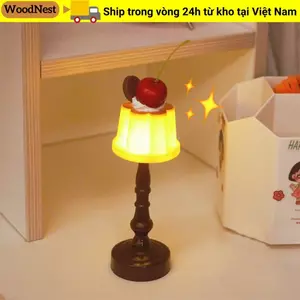 Đèn ngủ WOODNEST, Đèn ngủ LED Mini sáng tạo, Đèn bàn bánh Pudding quà tặng Phòng ngủ