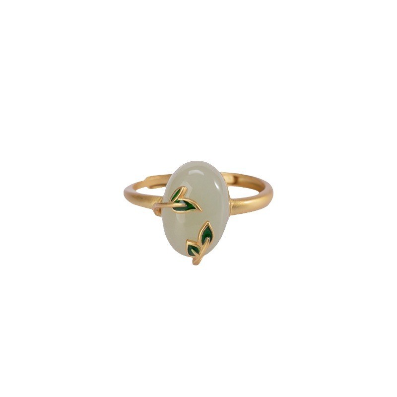 Bạc s925 dát nhẫn nữ ngọc Hetian
