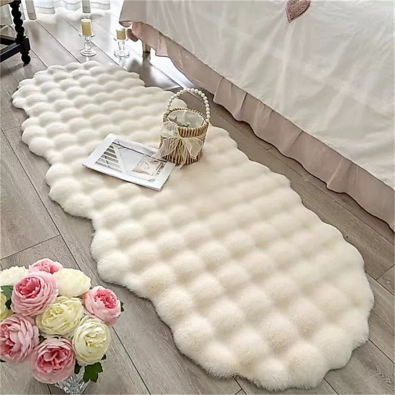 Hình Bầu Dục Sang Trọng Thảm Giả Thỏ Lông Thảm Phòng Ngủ Thảm Sofa Ghế Đệm Phòng Khách Trang Trí Nhà